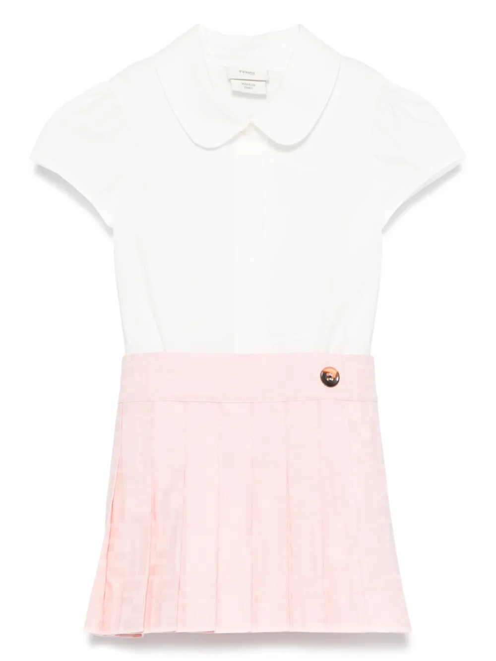 

Комплект из рубашки и юбки со складками FENDI KIDS, белый