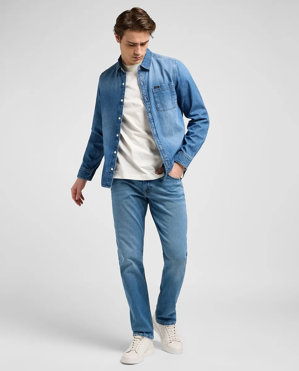 

Мужские джинсы-скейт Brooklyn Straight с пятью карманами Lee, синий