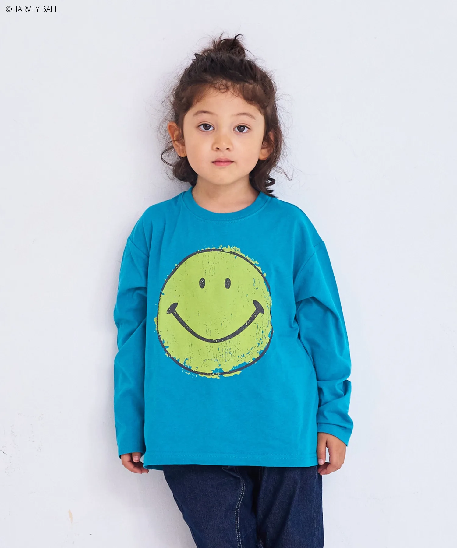 Детская футболка Smiley Face с принтом, SMILEY FACE, изумрудный