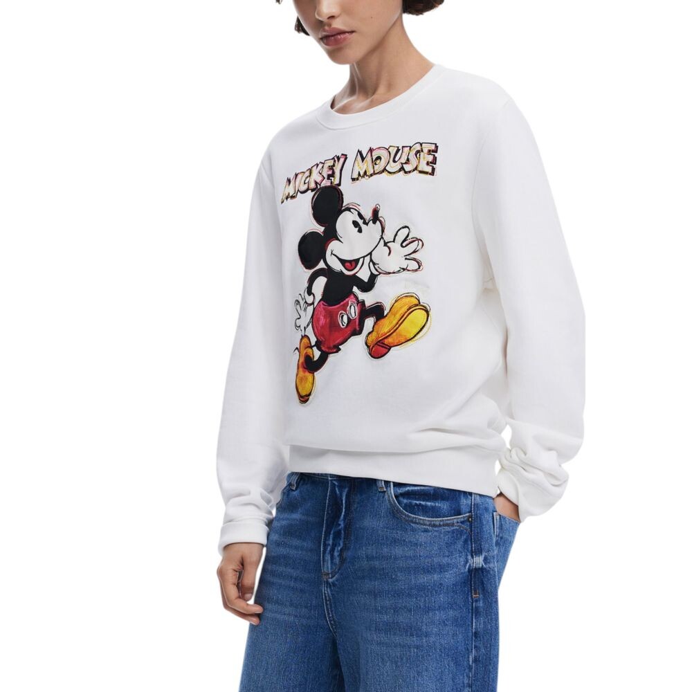 

Белый хлопковый свитер Desigual