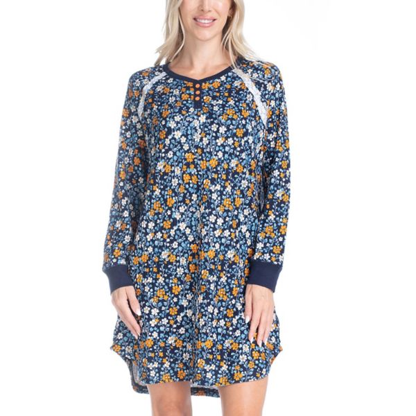 

Женская термофутболка для сна с вафельной текстурой Ocean Pacific, цвет navy floral