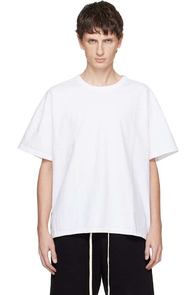 

Легкая футболка свободного кроя с зауженным воротником Les Tien, белый