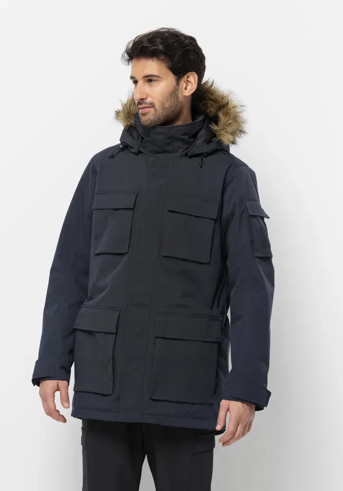 

Парка Jack Wolfskin "GLACIER CANYON PARKA", с капюшоном, синий