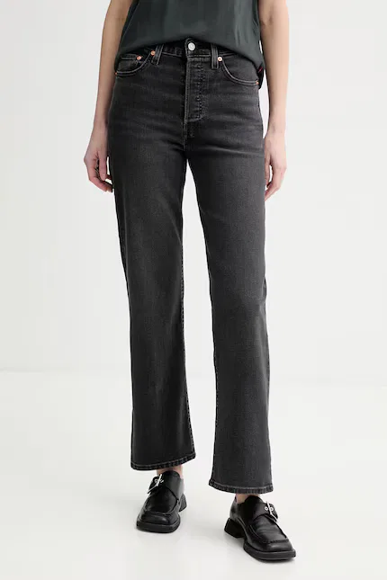 Джинсы прямого кроя RIBCAGE FULL LENGTH Levi's, черный