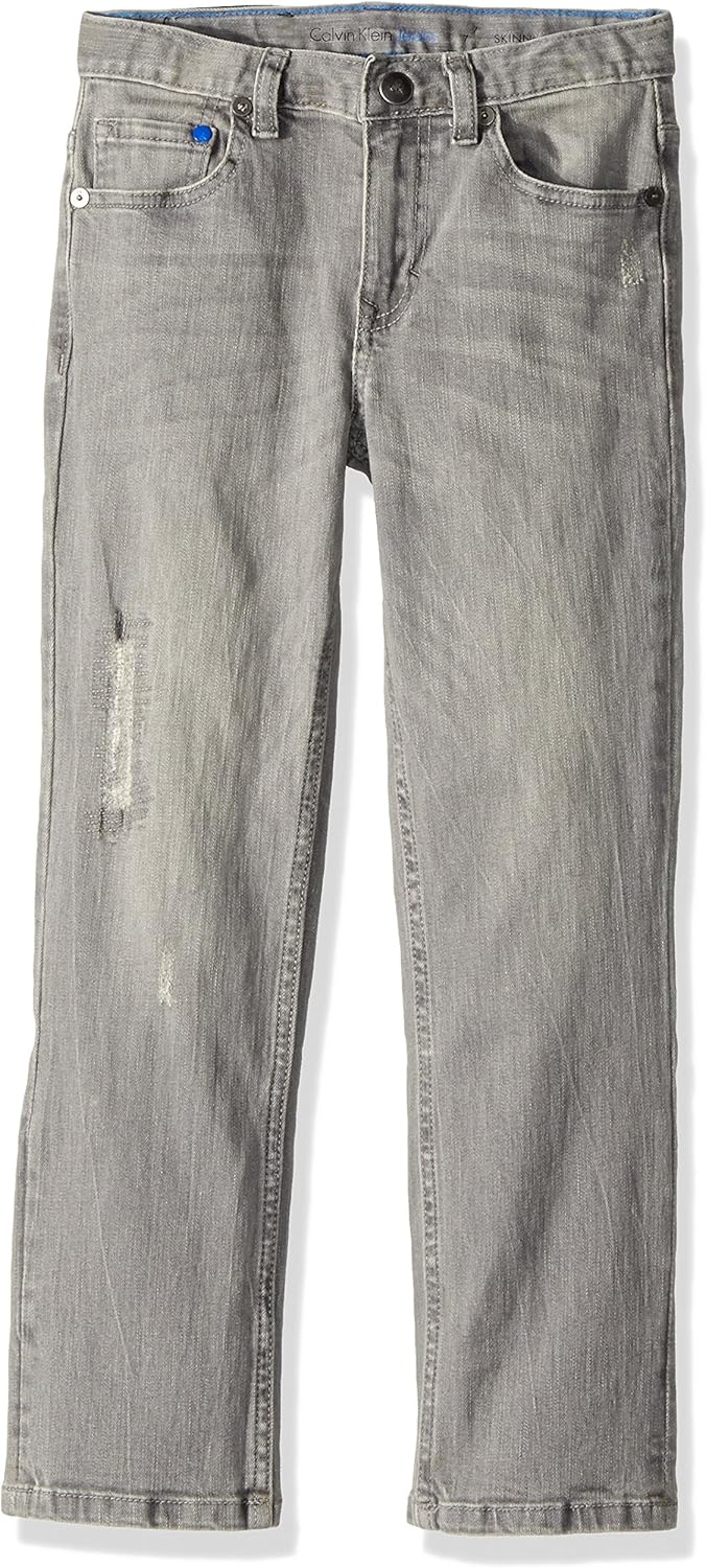 

Джинсы Calvin Klein Boys Skinny Fit Legacy Stretch Denim, 5 карманов, застежка на молнию и пуговицы, Grey Stone