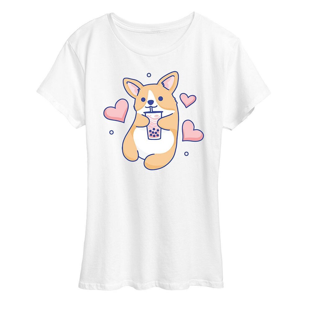 

Женская футболка Corgi с рисунком Boba Licensed Character, белый