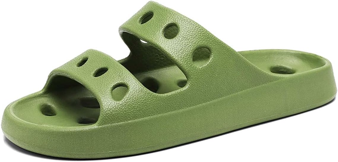 

Мужские и женские легкие шлепанцы с мягкой подошвой, открытым носком, для душа, для улицы, пляжа и дома Hydlongr, зеленый