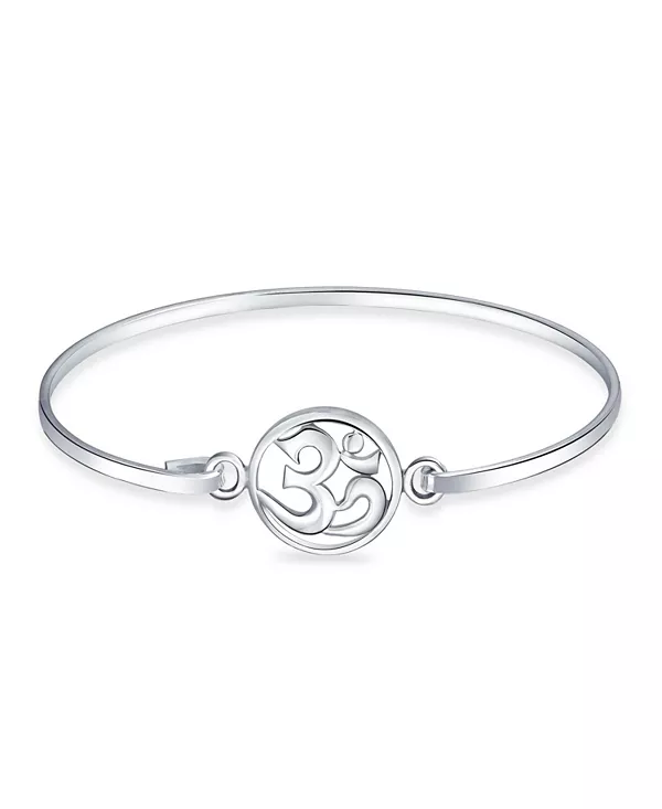

Браслет-Манжета из стерлингового серебра с амулетом Ом, санскритским символом АУМ, духовной гармонией и йогой Bling Jewelry, grey