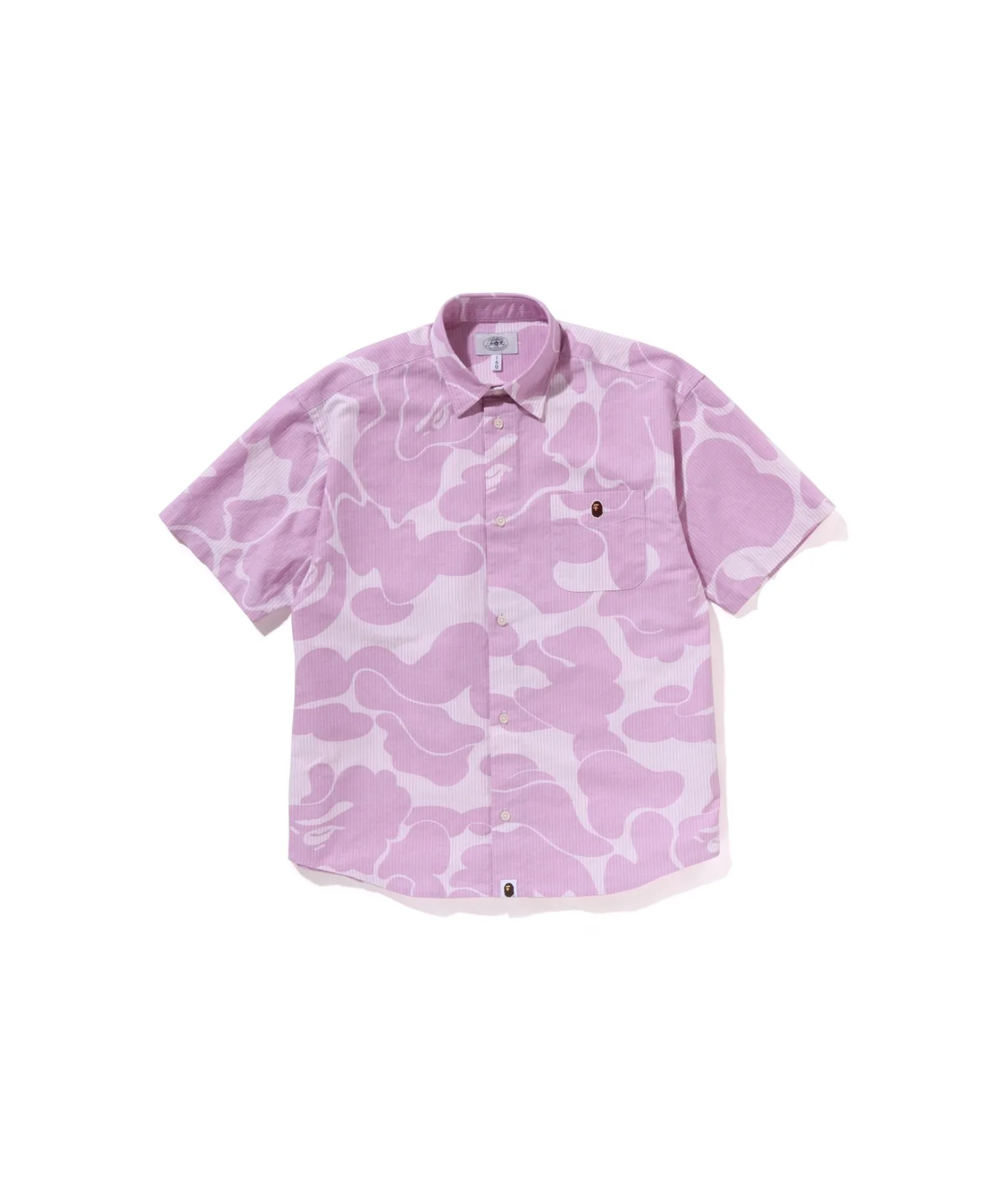 Детская рубашка с камуфляжным принтом STRIPE CAMO RELAXED FIT SS A BATHING APE розовая