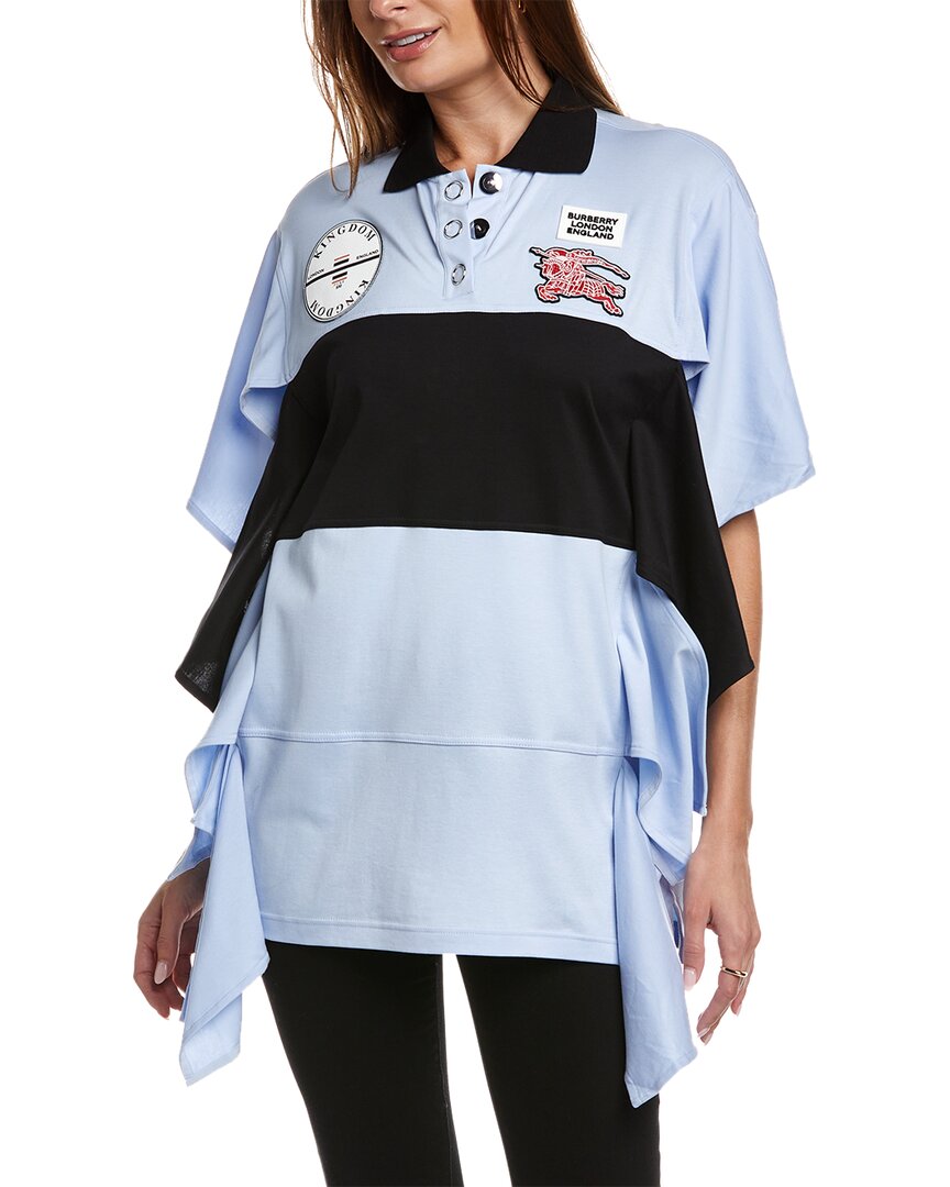 

Бурберри Поло с шелковой отделкой Burberry, синий