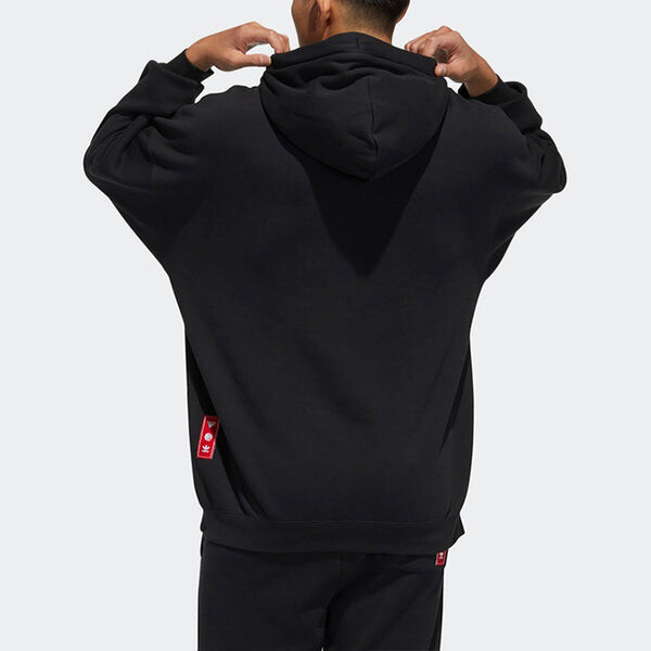 Толстовка Men's adidas originals Cny 2 Logo Subject Printing Drawstring Sports Black, черный — фото 3