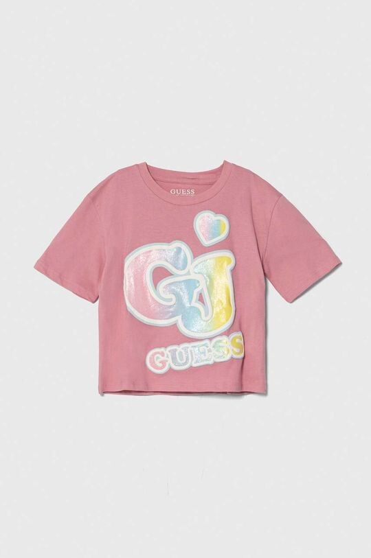 

Guess Детская хлопковая футболка, розовый