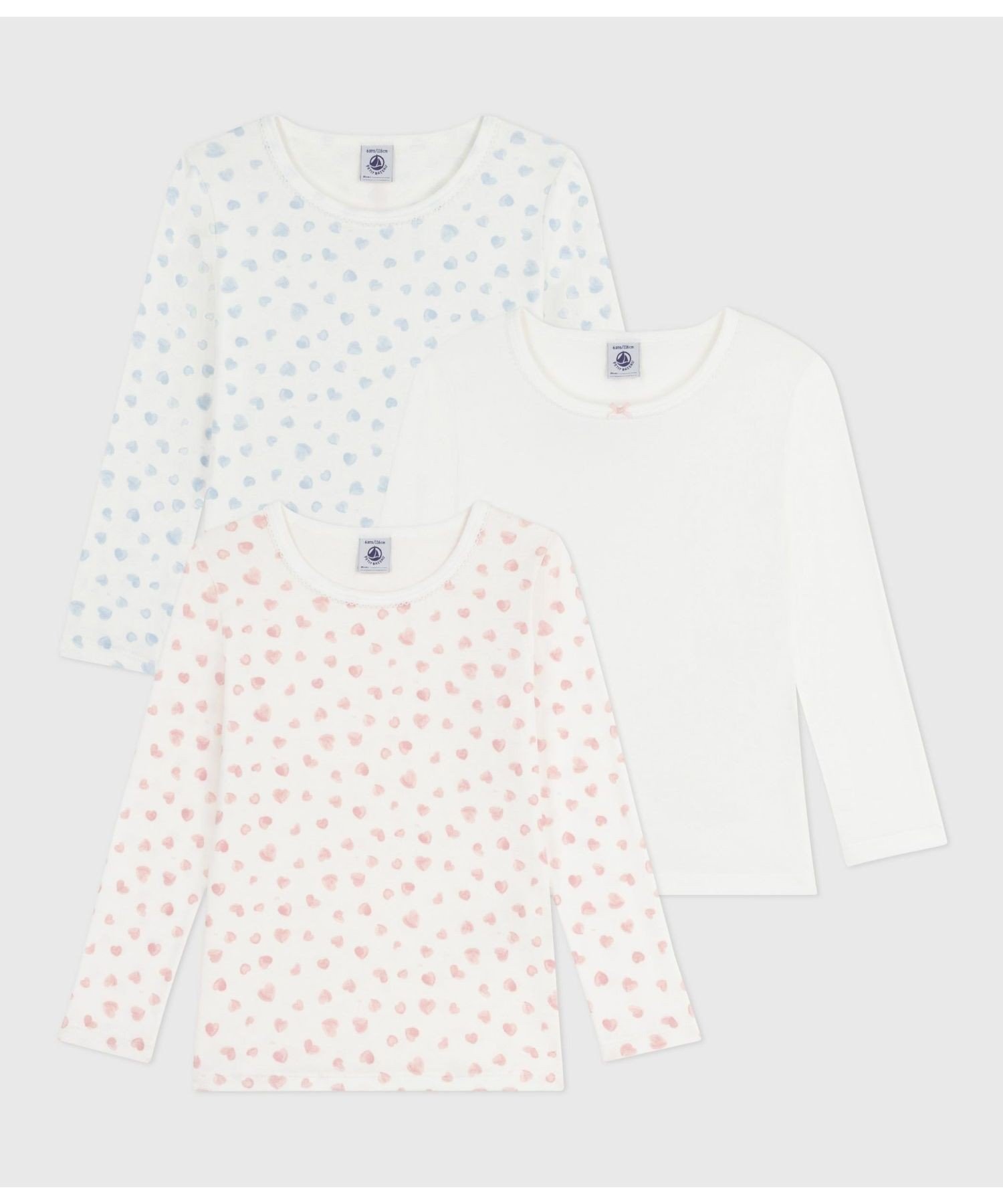Комплект из 3 футболок с длинными рукавами PETIT BATEAU, Multicolor 1
