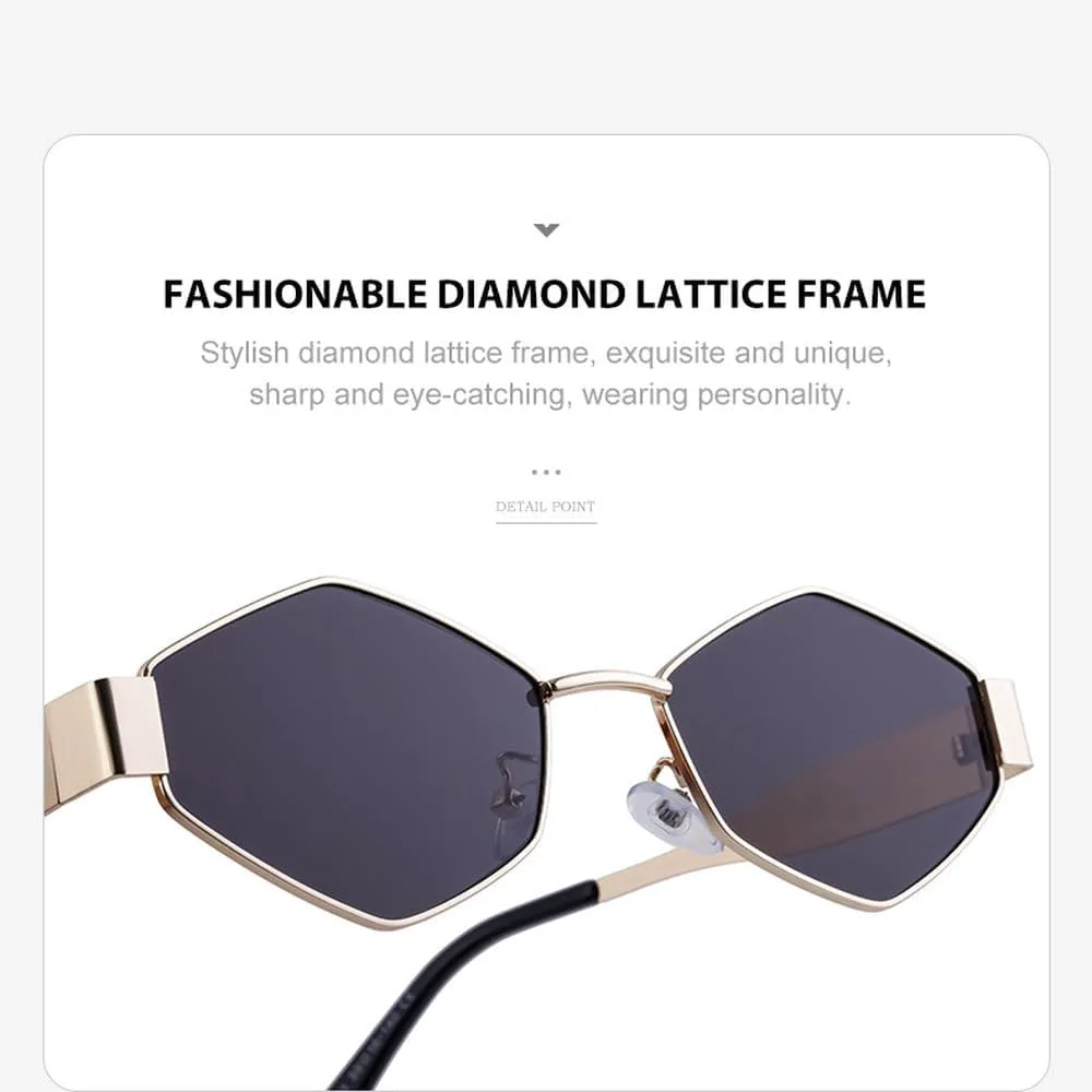 

Солнцезащитные очки в узкой оправе, многоугольные, для женщин, в стиле металл-панк, для мужчин, винтажные солнцезащитные очки в форме ромба WNCKSQ, C4silvergrayblue