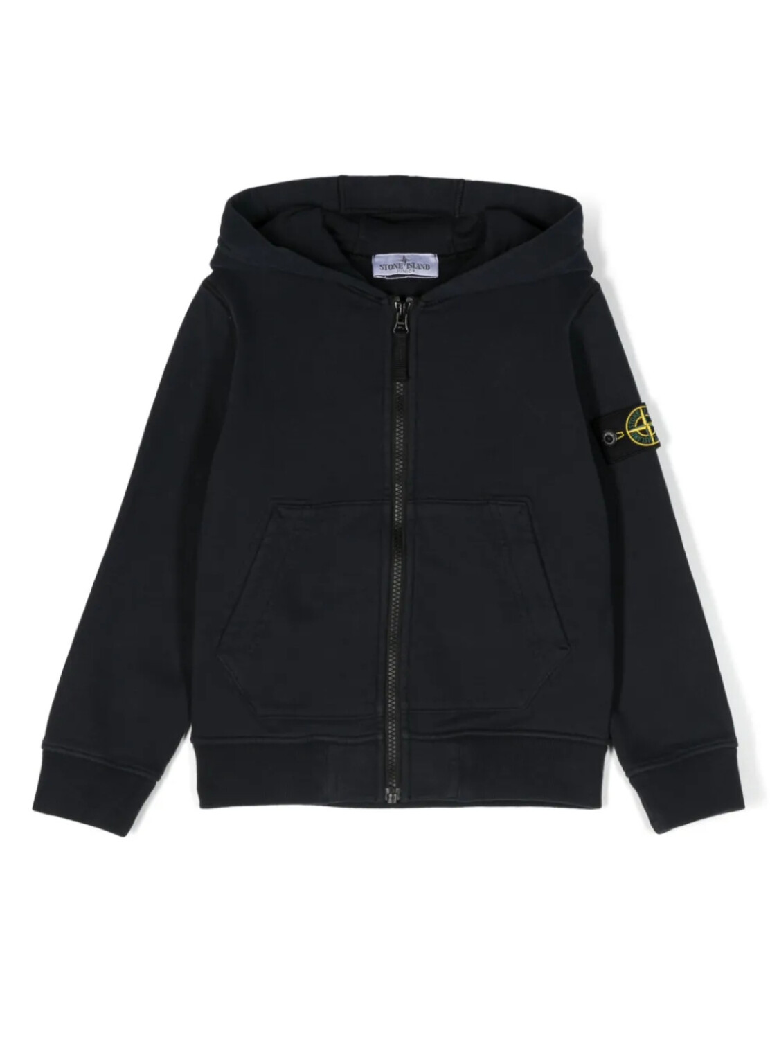 

Stone Island Junior бомбер с капюшоном и нашивкой Compass, синий