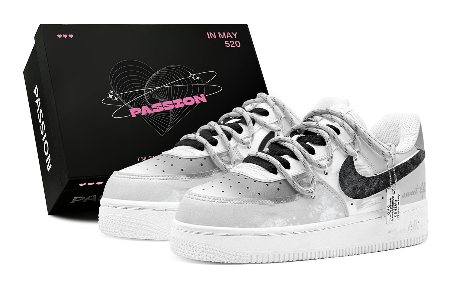 

Кроссовки Air Force 1 Low Top для скейтбординга, мужские, черно-серые Nike, Black Gray