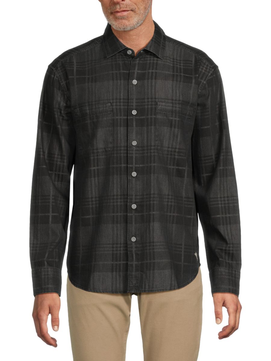 

Клетчатая рубашка Rocky Heights Tommy Bahama, черный