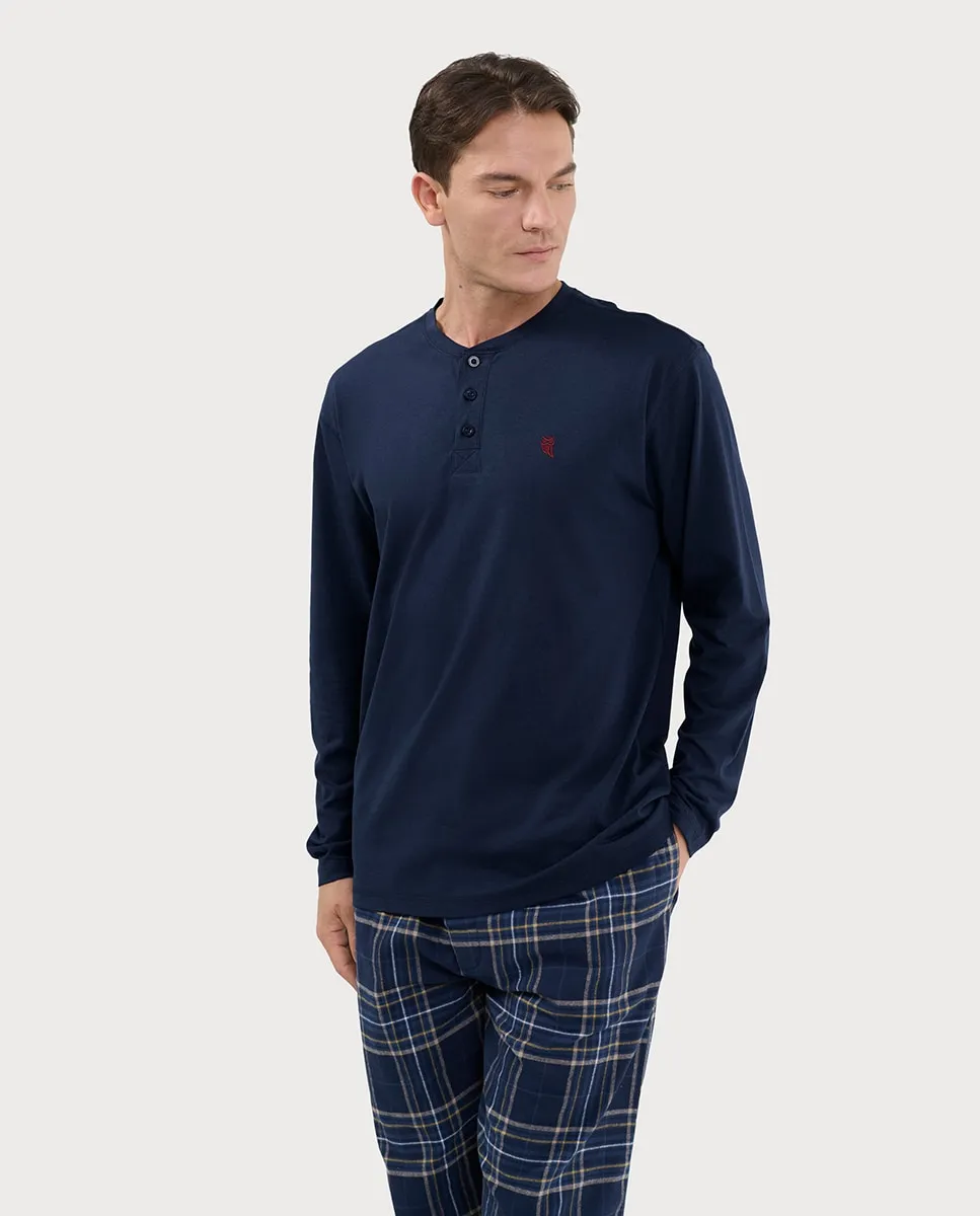 

Футболка с длинными рукавами и планкой El Búho Nocturno, синий