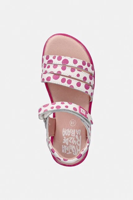Сандалии кожаные с горошком Agatha Ruiz de la Prada, розовый — фото 4