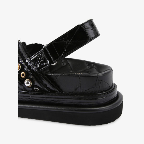 Сандалии Kurt Geiger London Орсон кожаные с перекрещивающимися ремешками и декором, бело-золотой — фото 3