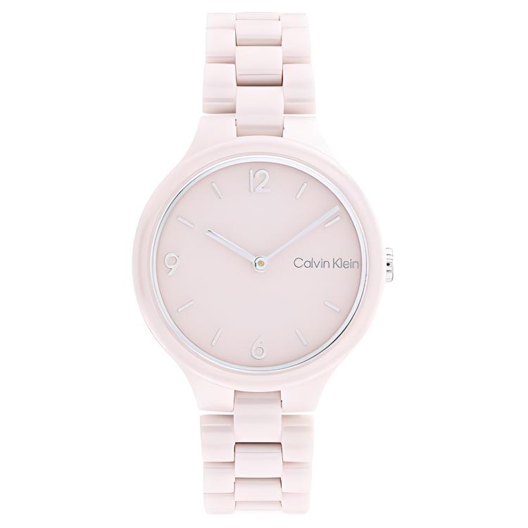

Calvin Klein Часы Eternal Collection Wrist Watch Quartz Movement Ceramic Strap 32mm Pink Watch Dial Women's Watch