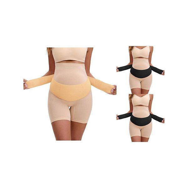 

3 упаковки бандажей для беременных - мягкие дышащие поддерживающие пояса с регулируемой спинкой Inspire Chic, Black Beige