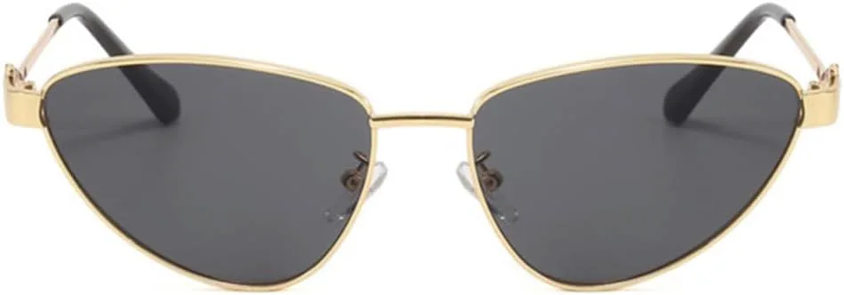 

Винтажные металлические солнцезащитные очки «кошачий глаз» для женщин, ретро-очки в маленькой треугольной оправе, женские солнцезащитные очки generic, Gold Gray