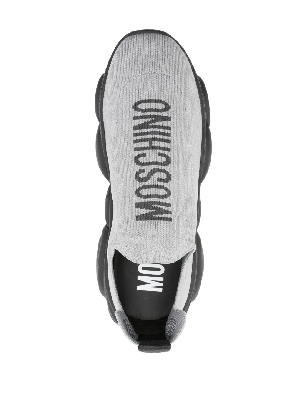 Слипоны с логотипом вязки интарсия Moschino, серый — фото 4