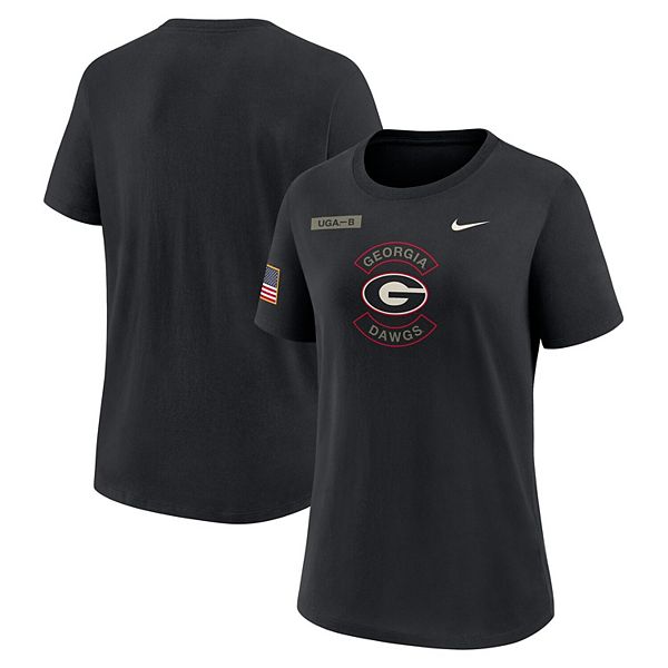 

Женская черная футболка Georgia Bulldogs 2025 Military Appreciation Dri-Fit Nike, Черный, Женская черная футболка Georgia Bulldogs 2025 Military Appreciation Dri-Fit Nike