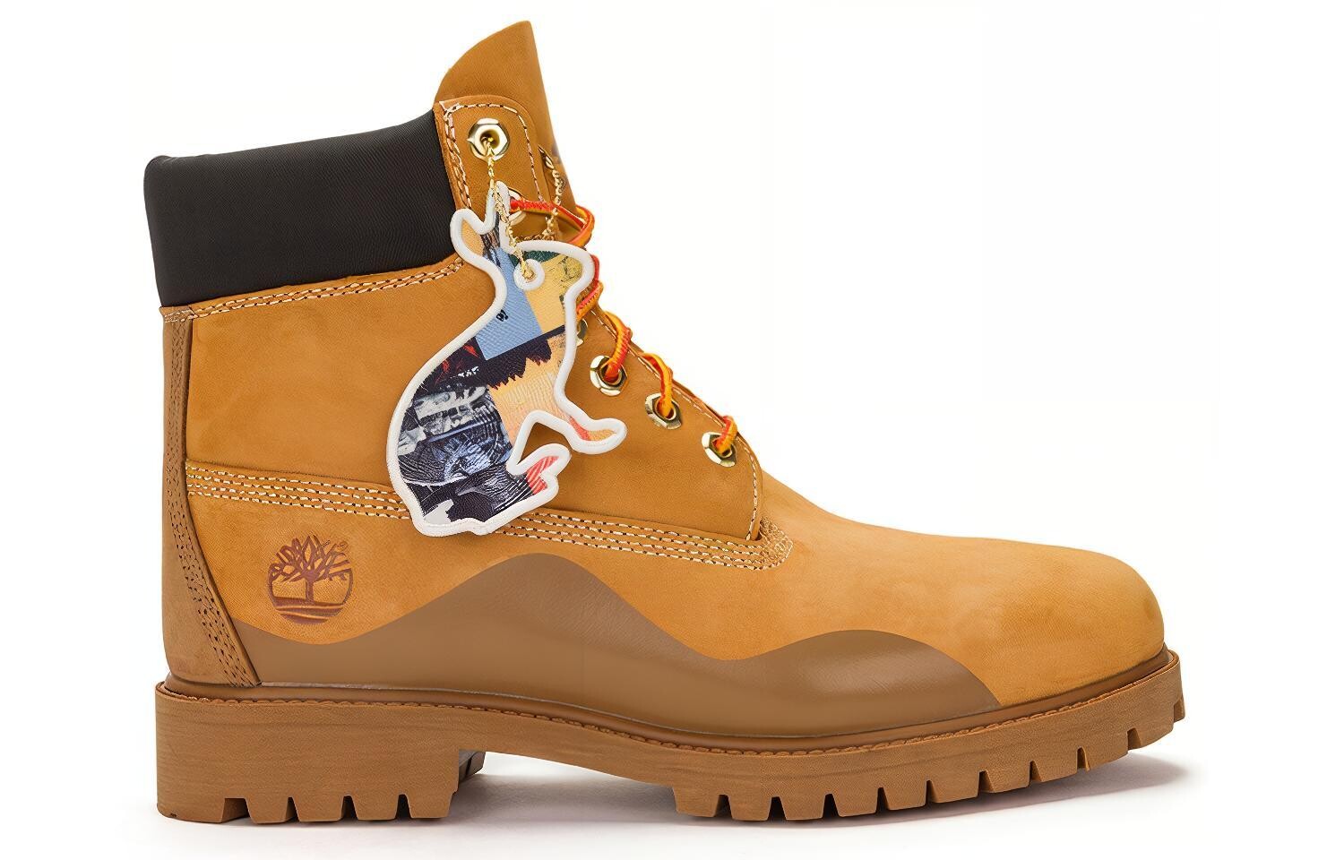 Мужские уличные ботинки Timberland высокие с логотипом, коричневый — фото 2
