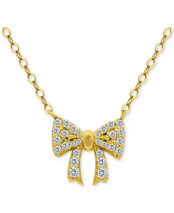 

Ожерелье с подвеской-бантом из кубического циркония, 16 дюймов + удлинитель 2 дюйма, эксклюзивно в Macy's Giani Bernini, yellow