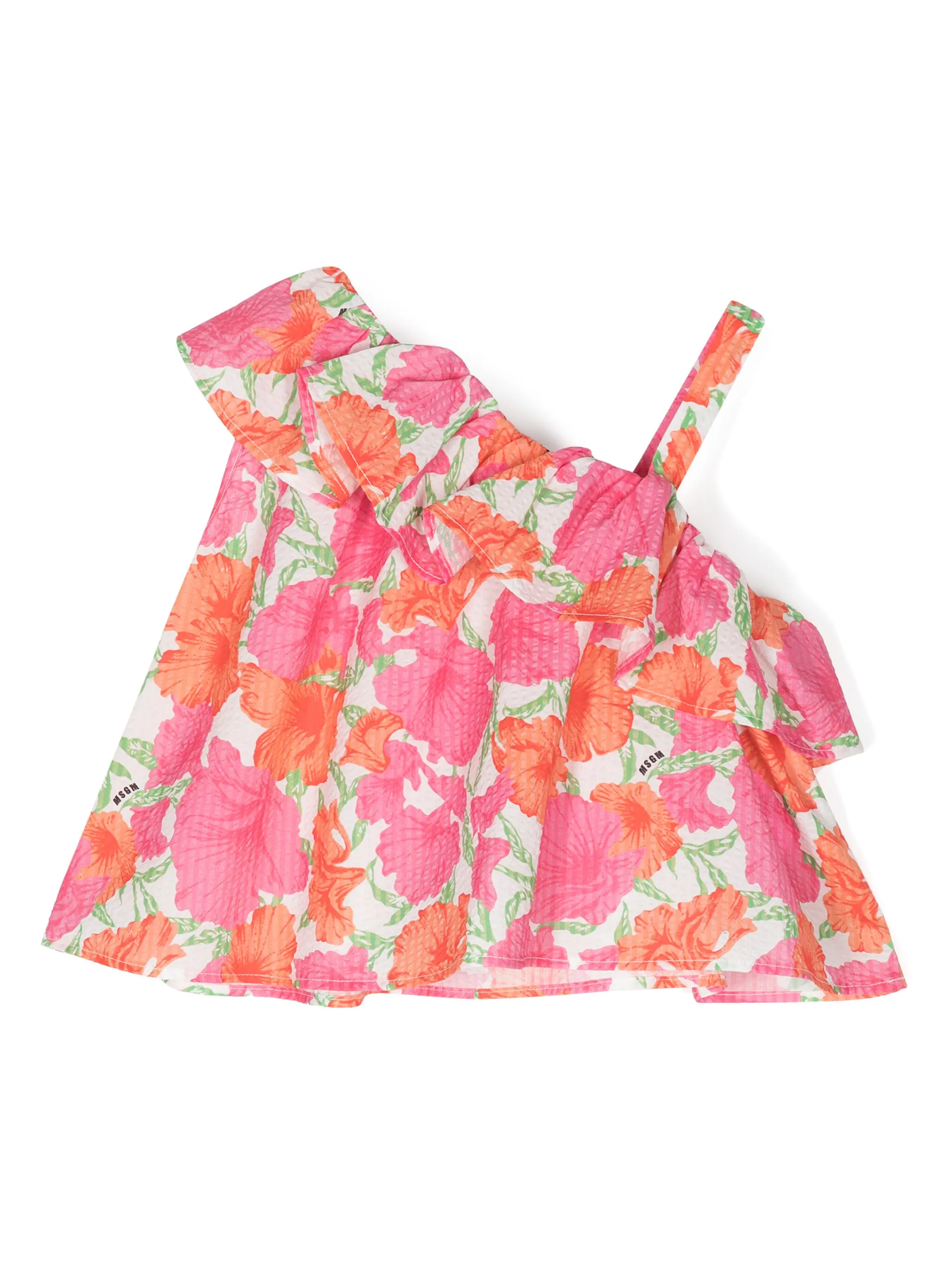 Блузка с цветочным принтом Msgm Kids, розовый — фото 2