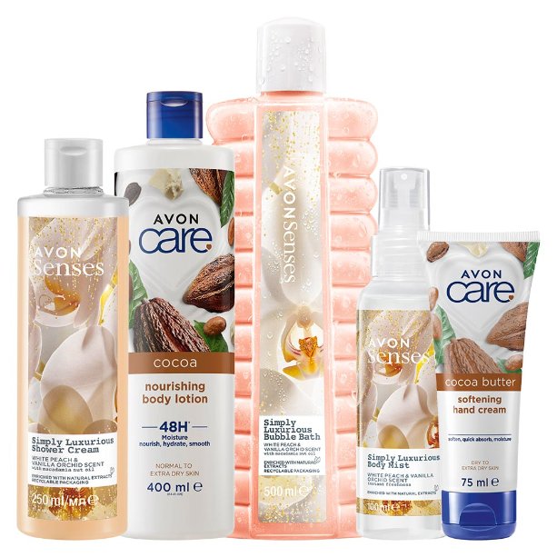 

Avon, Sensual Feast, набор косметики, какао-персик-ваниль, 5 шт.