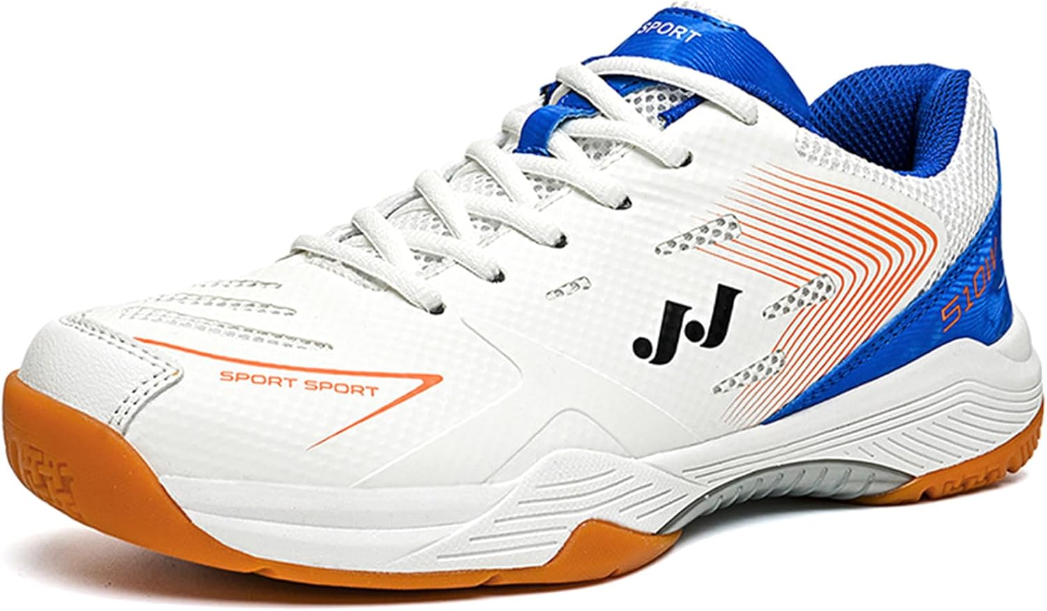 

Мужские кроссовки для пинг-понга, модные, для игры в зале, легкие и дышащие, подходят для бадминтона, сквоша и волейбола Hiuzylqx, белый/синий