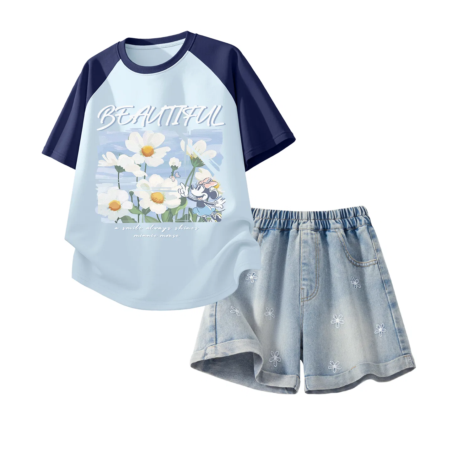 Детский спортивный костюм Casual Sportswear Disney с принтом Daisy Flower Clear Blue и Denim Blue
