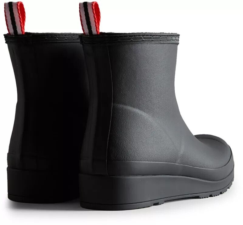 Hunter Boots Женские короткие резиновые сапоги из веганской овчины с утеплителем, черный — фото 4