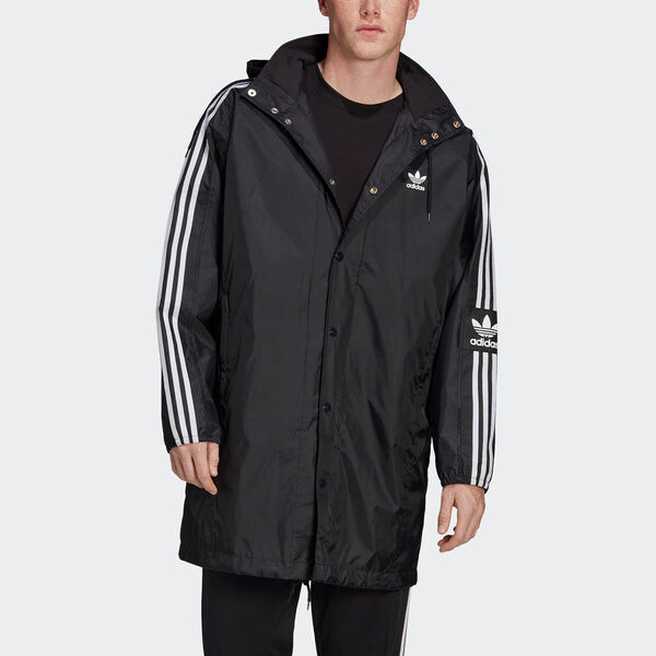 Куртка originals back logo printed hooded casual windbreaker men black Adidas, черный — фото 3