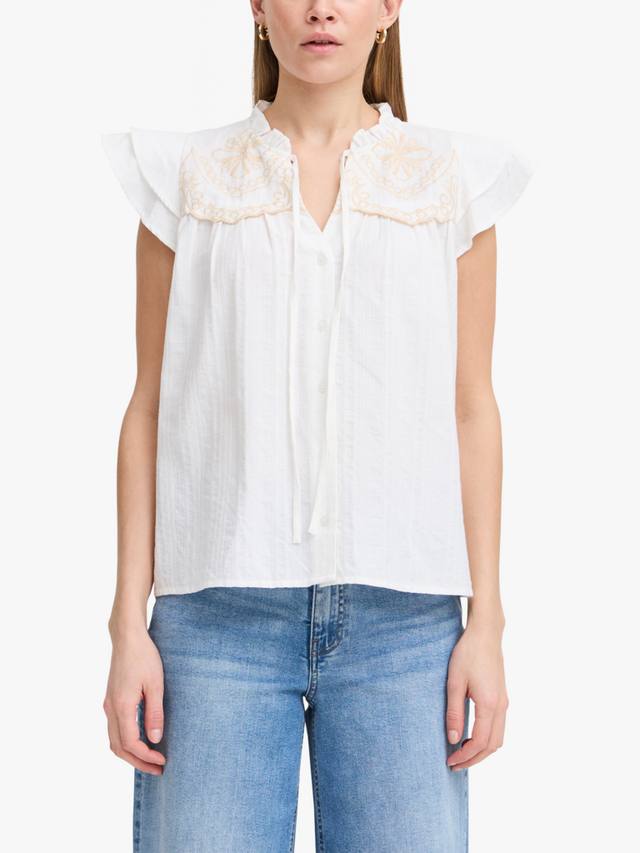 

Вышитый топ Gaelle ICHI, Cloud Dancer