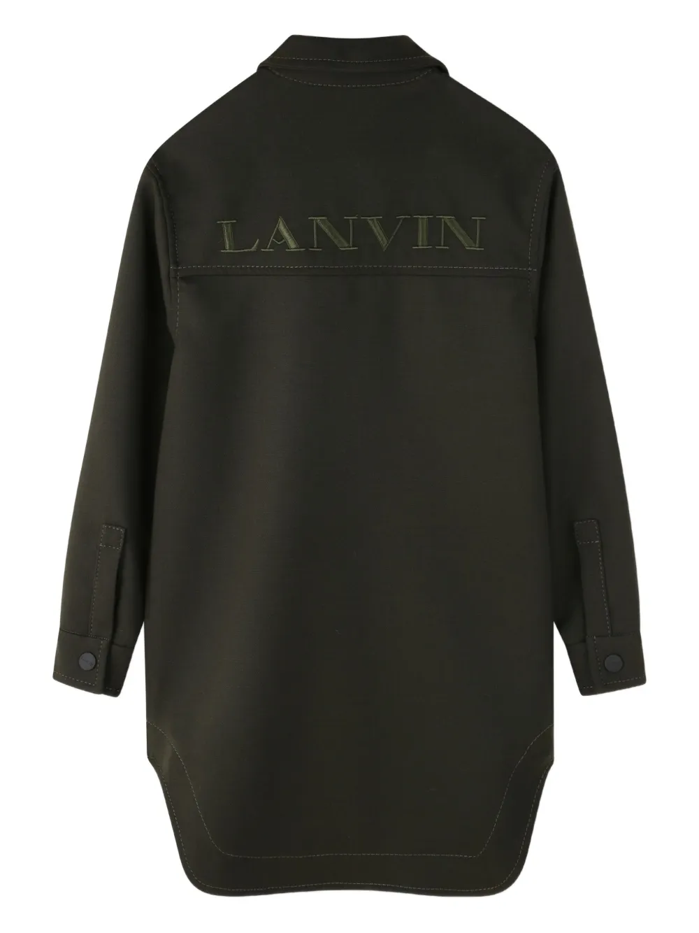 Платье с воротником поло и длинными рукавами Lanvin Enfant, черный — фото 2
