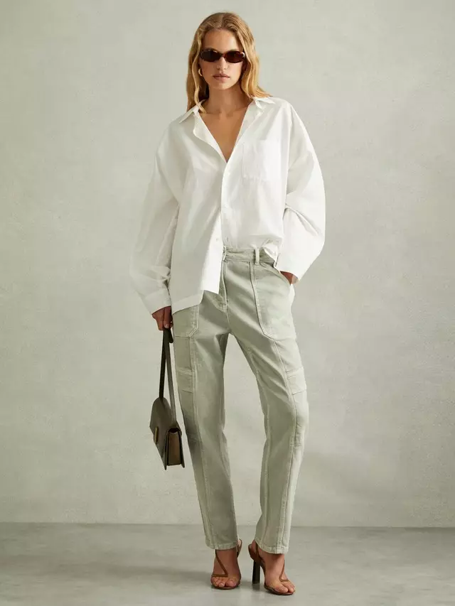 

Джинсы Reiss Jem Utility Tapered, цвет washed green