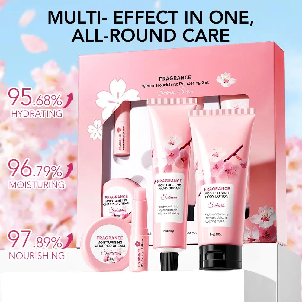 Женский подарочный набор для ухода за телом Sakura, 4 предмета Kuirunrx — фото 2
