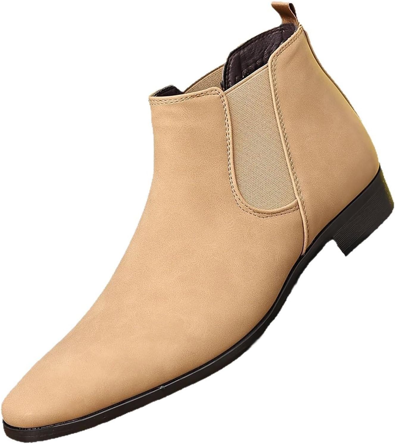 

Мужские замшевые ботинки-челси ENOEGMSD с эластичной вставкой, стильные ботинки на низком каблуке, удобные формальные ботинки для свадьбы, вечеринки или делового повседневного ношения, Apricot