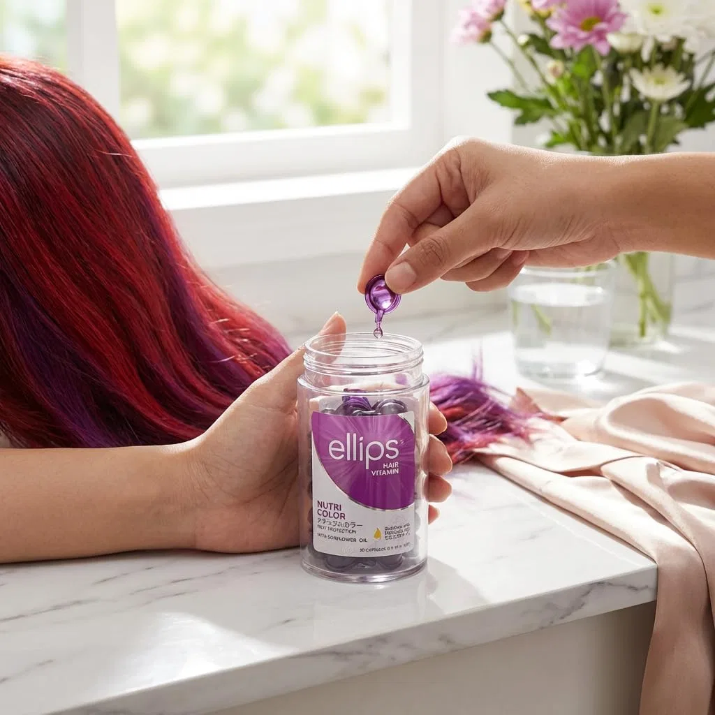 Витамины для окрашенных волос Ellips Hair Vitamin Nutri Colour Alibooster — фото 2