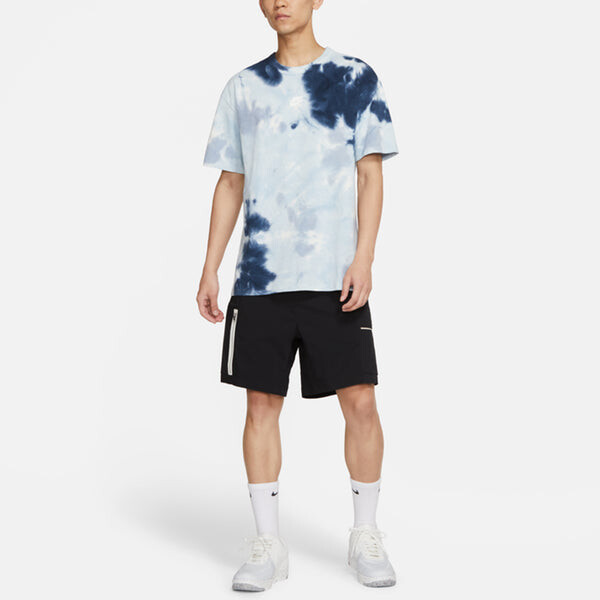 Футболка sportswear tie dye printing loose sports short sleeve blue Nike, синий — фото 3