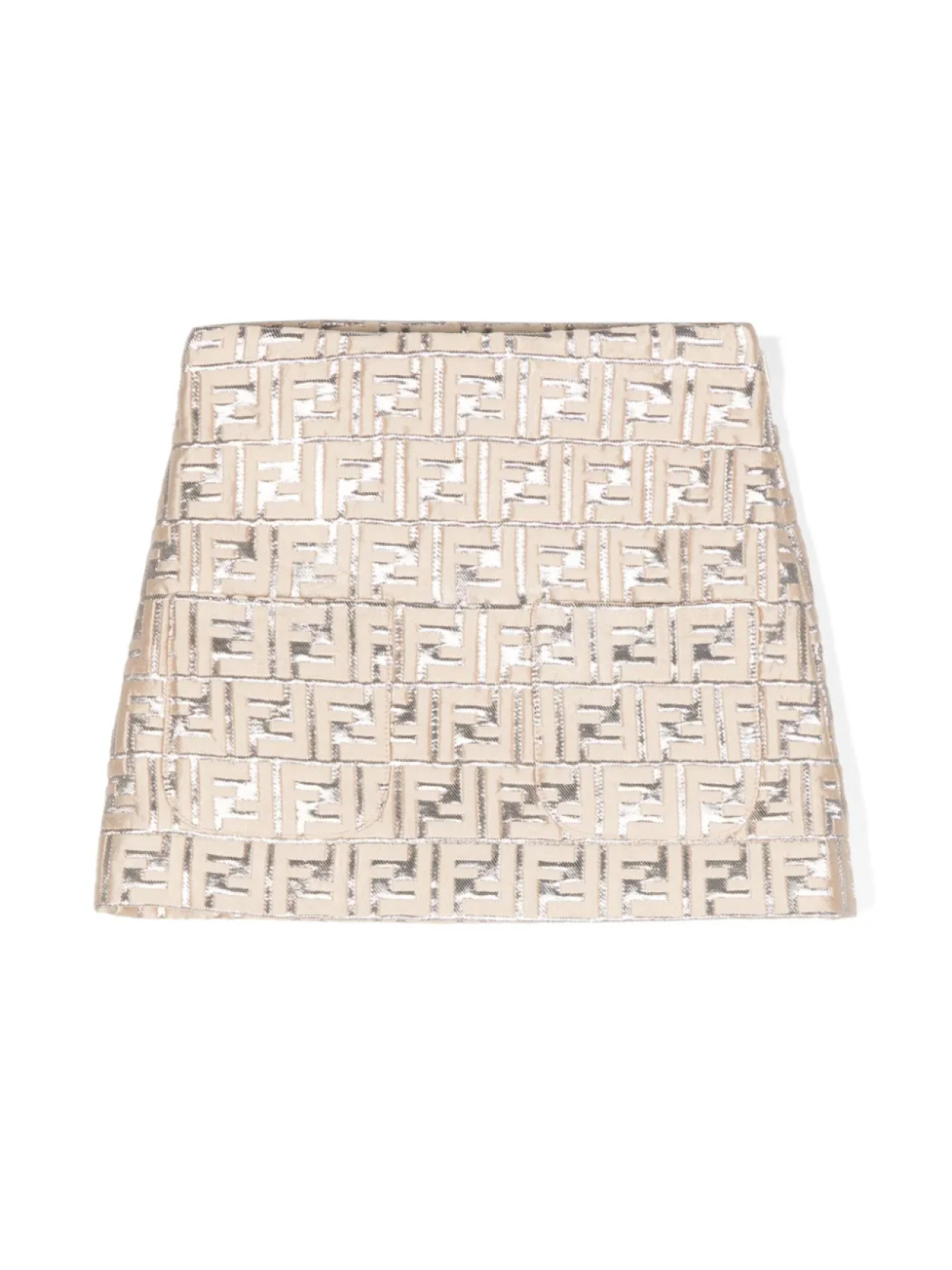 

Fendi Kids парчовая юбка с логотипом FF, золотой