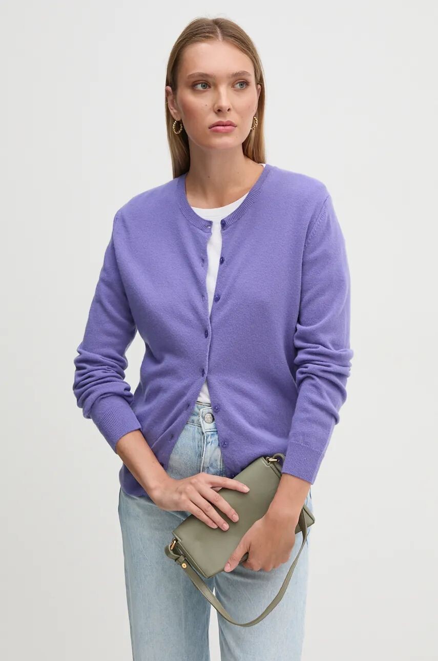 

Шерстяной кардиган United Colors of Benetton, фиолетовый