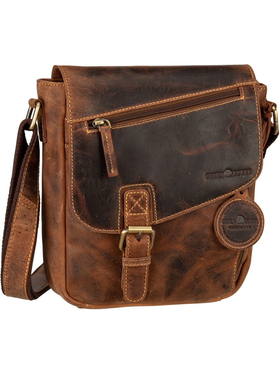 

Сумка через плечо Greenburry Vintage 1540 Revolver Bag S, цвет Sattelbraun