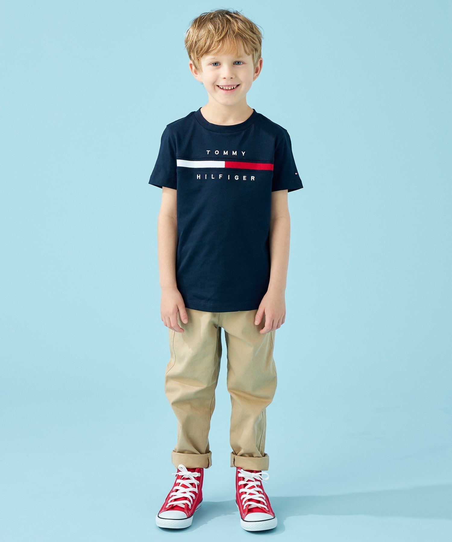 Футболка с вставкой из ребристой ткани в виде флага TOMMY HILFIGER, Navy DW5 — фото 3