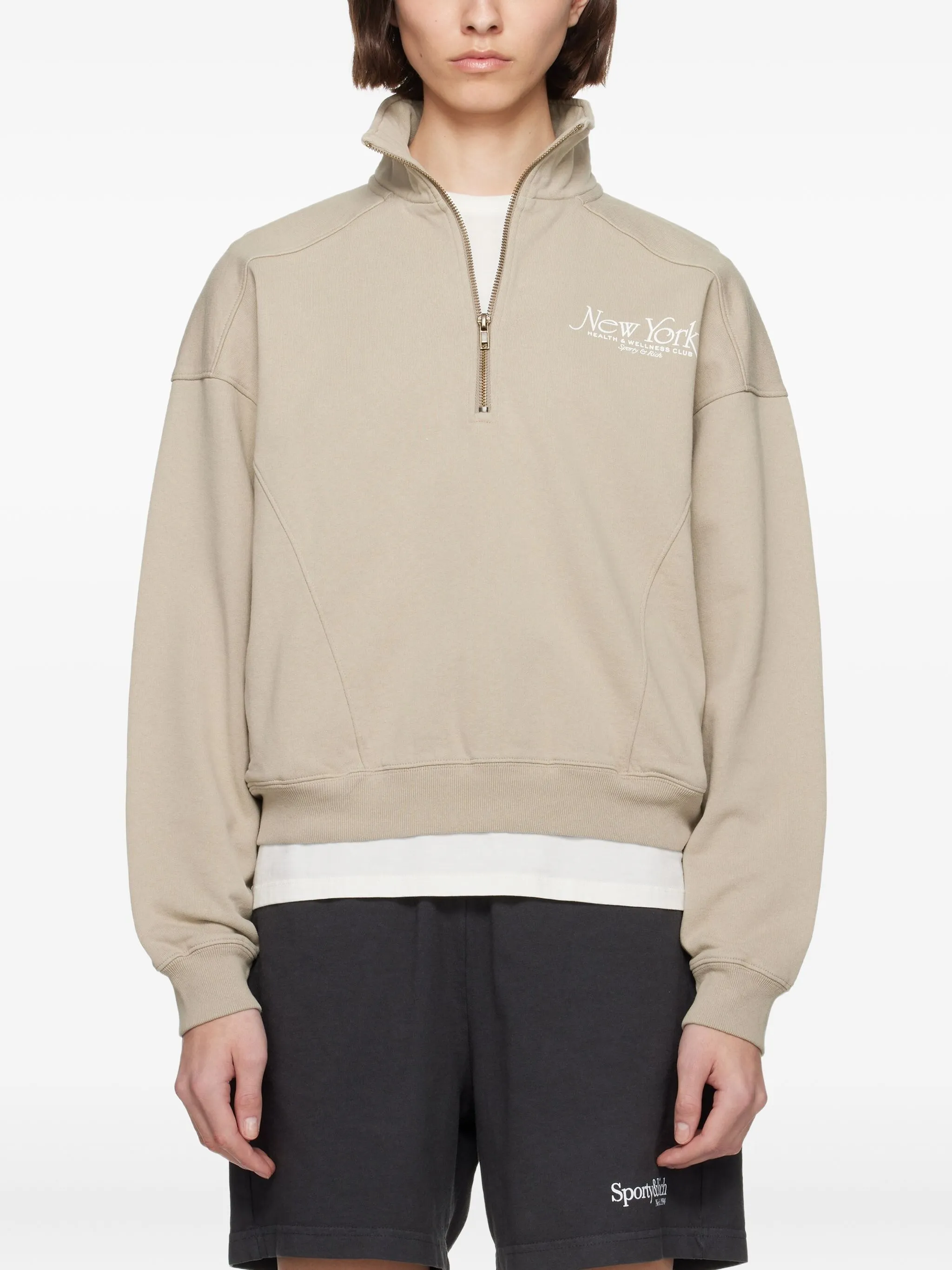 

Хлопковая толстовка Sporty & Rich, бежевый