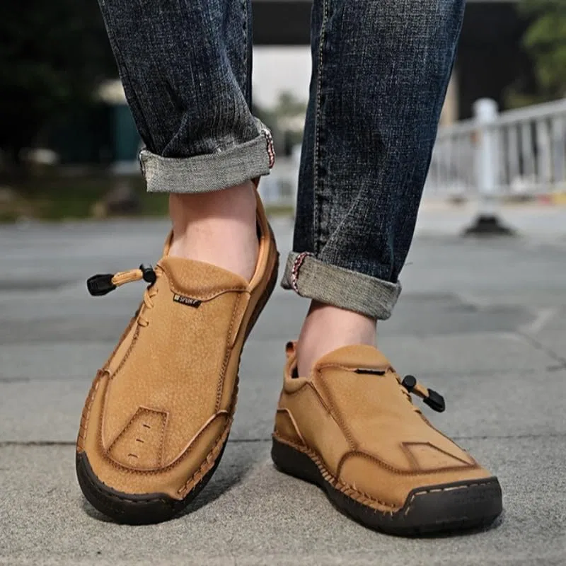Мокасины мужские кожаные, Loafers, коричневый Hhhchpm — фото 3